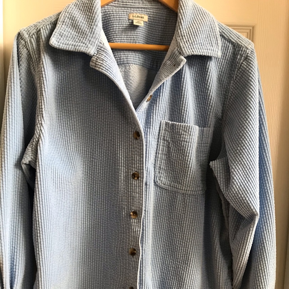 Light Blue Corduroy Shirt Jacket